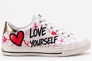 HEART & CROWN low-top with LOVE YOURSELF lettering