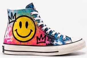 SPLASH HAPPY high-top with a smiley face