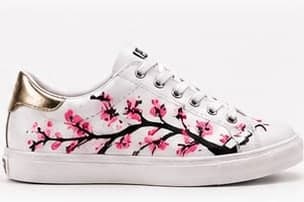 SAKURA low-top with cherry blossom painting