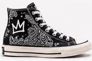 BANDANA black high-top with paisley pattern